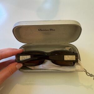 Vintage Dior Brown Sunglasses with Silver Detailing *Rare*